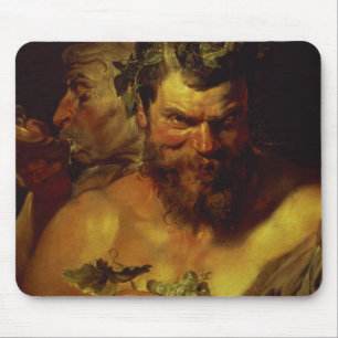 Zwei Satyrs (Öl auf Platte) Mousepad