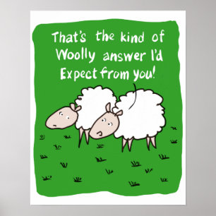 Zwei Schafe unterhalten sich auf einem Feld Poster