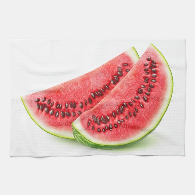 Zwei Scheiben Wassermelone Geschirrtuch (Horizontal)