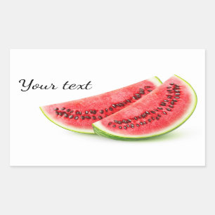 Zwei Scheiben Wassermelone Rechteckiger Aufkleber