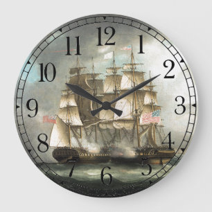 Zwei Scherer-Schiffs-Kriegs-Kampf-Ozean-Wanduhr Große Wanduhr