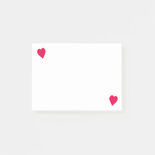 Zwei schiefe rote Herzen, Post it Notes Post-it Klebezettel
