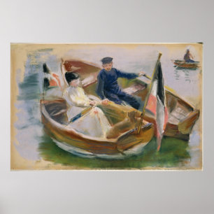 Zwei Schiffe mit Flaggen, Wannsee, 1910 Poster