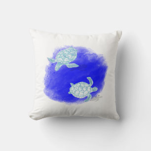 Zwei Schildkröten schwimmen Kissen