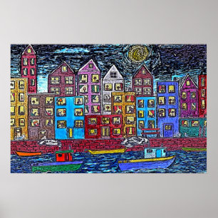 Zwei Schlepper bis zum Nacht Poster