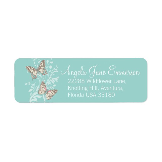 Zwei Schmetterlinge aquamarine aqua Hochzeit Slim  (Vorne)