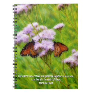 Zwei Schmetterlinge Schmetterling Glaube Gebetsjou Notizblock