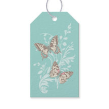 Zwei Schmetterlinge zeichnend Aqua-aquamarine Hoch