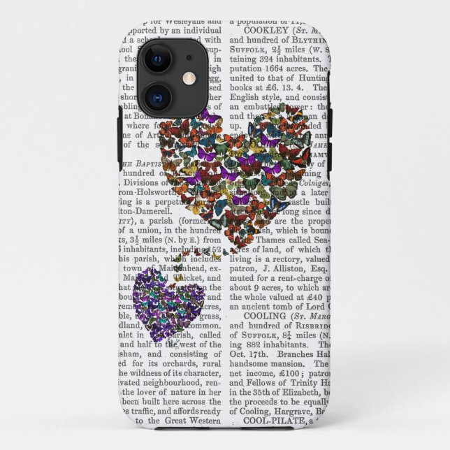 Zwei Schmetterlings-Herzen Case-Mate iPhone Hülle (Rückseite)