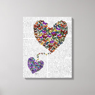 Zwei Schmetterlings-Herzen Leinwanddruck