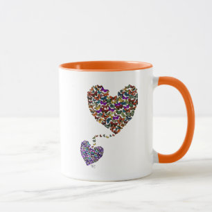 Zwei Schmetterlings-Herzen Tasse