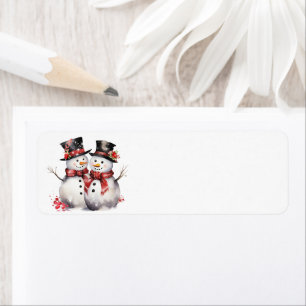 Zwei Schneemann in Top Hats und Red Scarves
