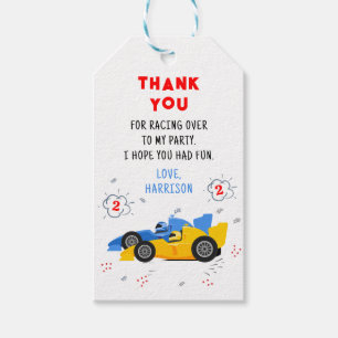 Zwei schnelle 2. Geburtstags-Rennwagen Danke Geschenkanhänger