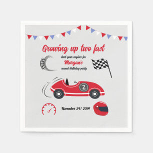 Zwei schnelle festliche Red Race Car zum Geburtsta Serviette
