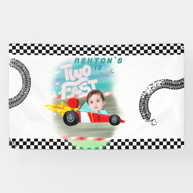 Zwei schnelle Geburtstagspartys Banner (Horizontal)