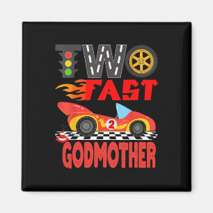 Zwei schnelle Godmutterpit Crew Racing Car Family Magnet