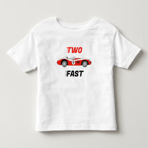 Zwei schnelle Oldtimer-Rennwagen in Rot, Jungen 2. Kleinkind T-shirt