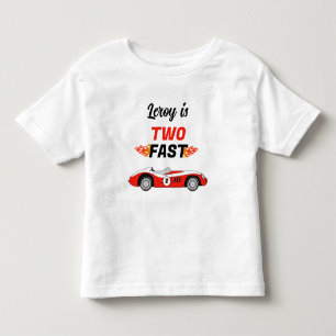 Zwei schnelle Oldtimer-Rennwagen Junge 2. Geburtst Kleinkind T-shirt
