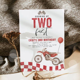 Zwei schnelle Red Dirt Bike Boy zum Geburtstag wac Einladung