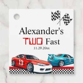 Zwei schnelle Red Race Cars Geschenkanhänger