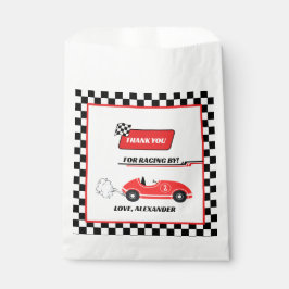 Zwei schnelle Red Retro Rennwagen Thema Junge Gebu Geschenktütchen