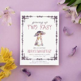 Zwei schnelle Vintage Geburtstagsmädchen wachsen Einladung