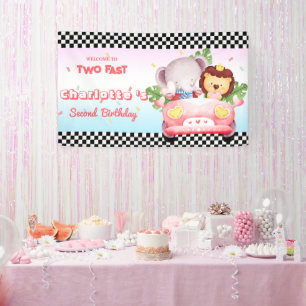 Zwei schnelle Wildtier Dschungel Race Auto 2. HBD  Banner