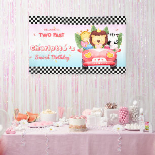 Zwei schnelle Wildtier Dschungel Race Auto 2. HBD  Banner