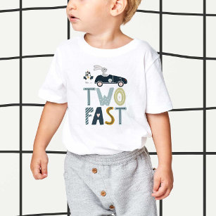 Zwei schnelles 2. Geburtstagskindershirt Kleinkind T-shirt