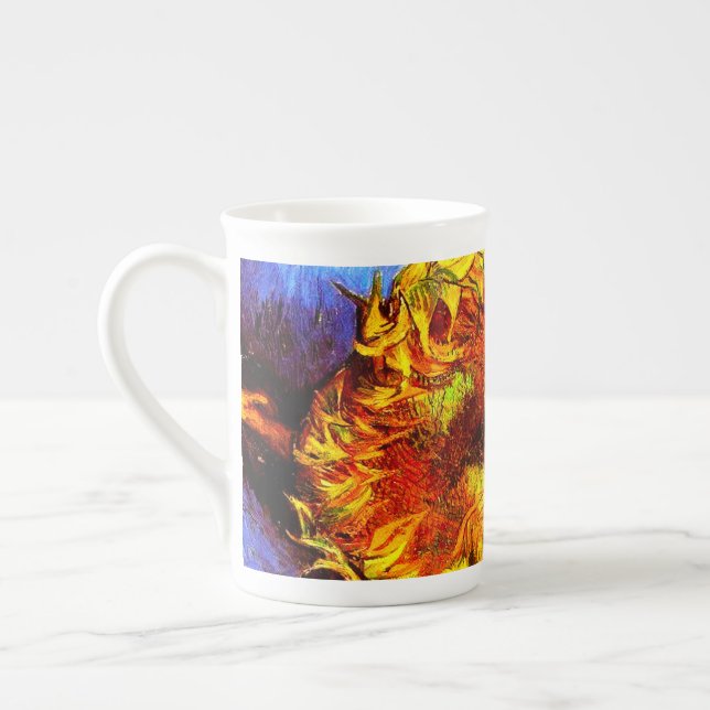 Zwei Schnittblumen Van Gogh Prozellantasse (Links)