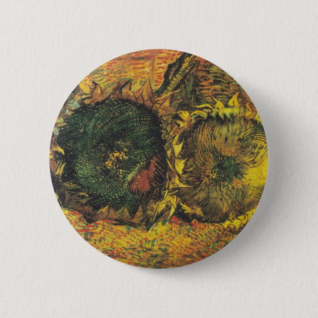 Zwei Schnittblumen von Vincent van Gogh Button (Vorderseite)