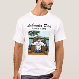 Zwei Schokolade Labradors und Vater T-Shirt