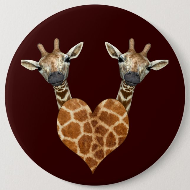 Zwei schöne Giraffen Button (Vorderseite)