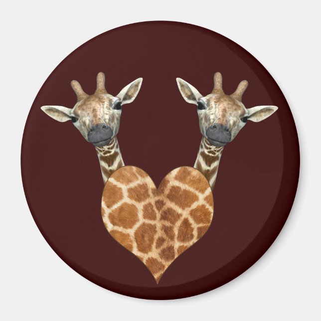 Zwei schöne Giraffen Magnet (Vorne)