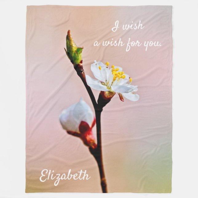 Zwei schöne japanische Apricot-Blume Fleecedecke (Vorderseite)