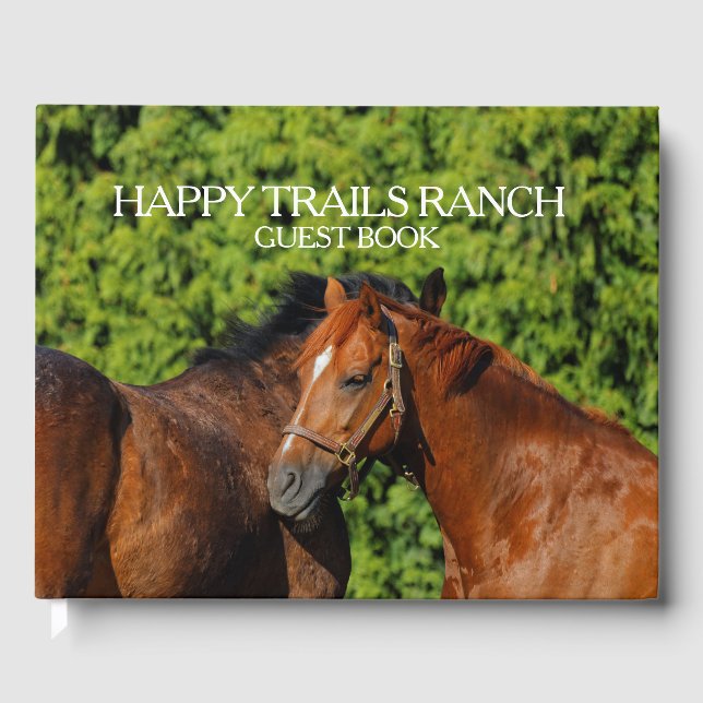 Zwei schöne Kastanienhorse Ranch / Gastfreundschaf Gästebuch (Vorderseite)