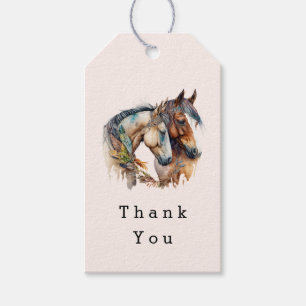 Zwei schöne Pferde Western Boho Vielen Dank Geschenkanhänger