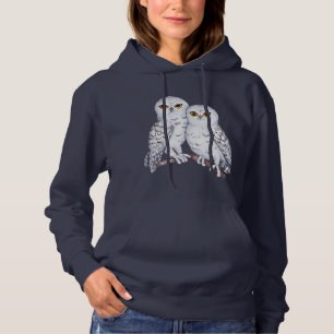 Zwei schöne schneebedeckte Eule Hoodie