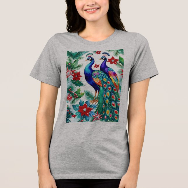 Zwei schöne Weihnachtsfriedhöfe mit Poinsettias Tri-Blend Shirt (Vorderseite)