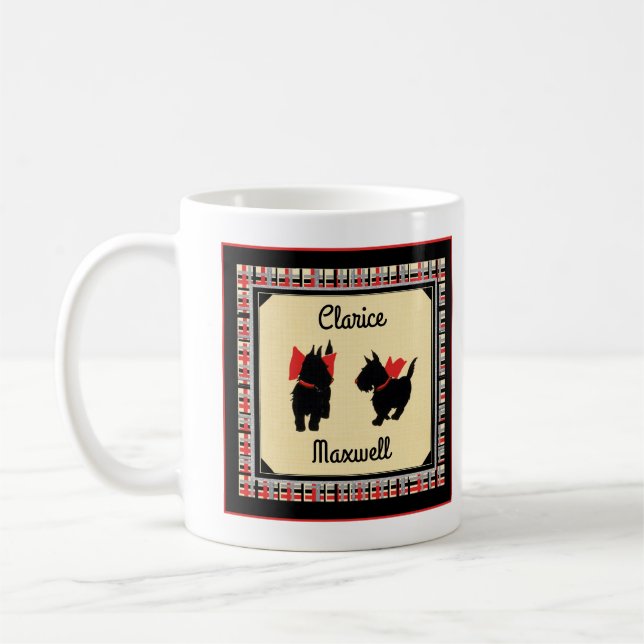 Zwei schottische Terrier Personalisierte Tasse (Links)