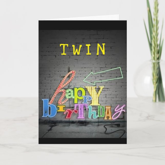 **ZWEI** SCHREIBEN IST AUF DER WALL BIRTHDAKARTE KARTE (Vorderseite)