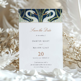 Zwei Schwäne Save the Date Hochzeitsfeiern Einladung