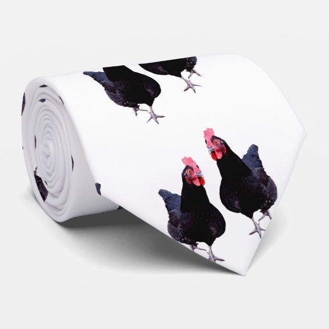 Zwei schwarze Hühner, Neck Tie Krawatte (Gerollt)
