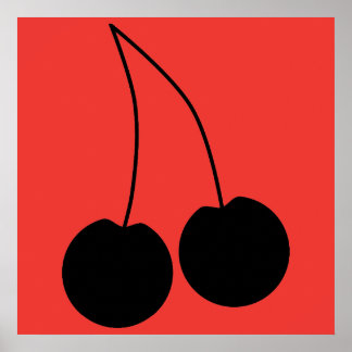 Zwei schwarze Kirschen. Poster
