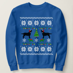 Zwei schwarze Labradors Weihnachtsmuster Sweatshirt