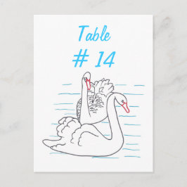 Zwei Schwarze Schwäne, die Tischnummer-Postkarten  Postkarte