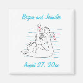 Zwei schwarze Schwäne zeichnen Speichern Sie die D Magnet