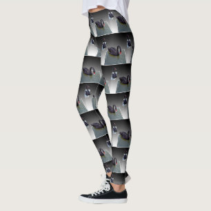 Zwei Schwarze Schwans Popout Art, Ladys Leggings