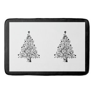 Zwei schwarze und weiße Minimalistische Weihnachts Badematte