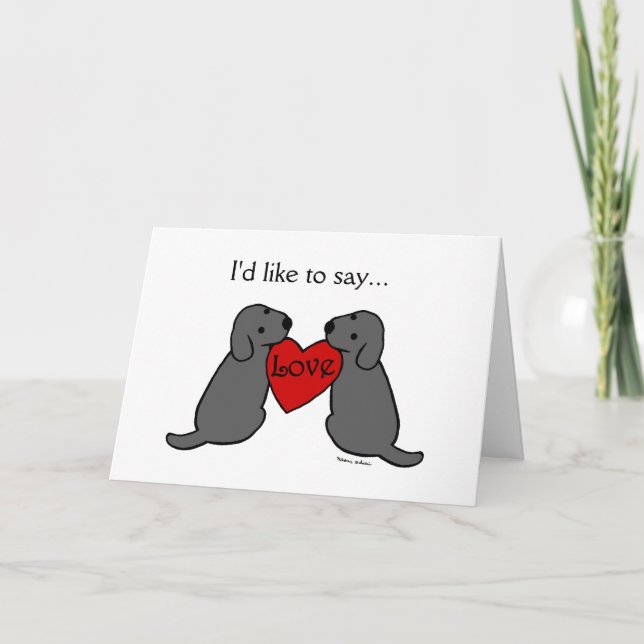 Zwei schwarzes Labradors mit Liebe danken Ihnen Dankeskarte (Vorderseite)